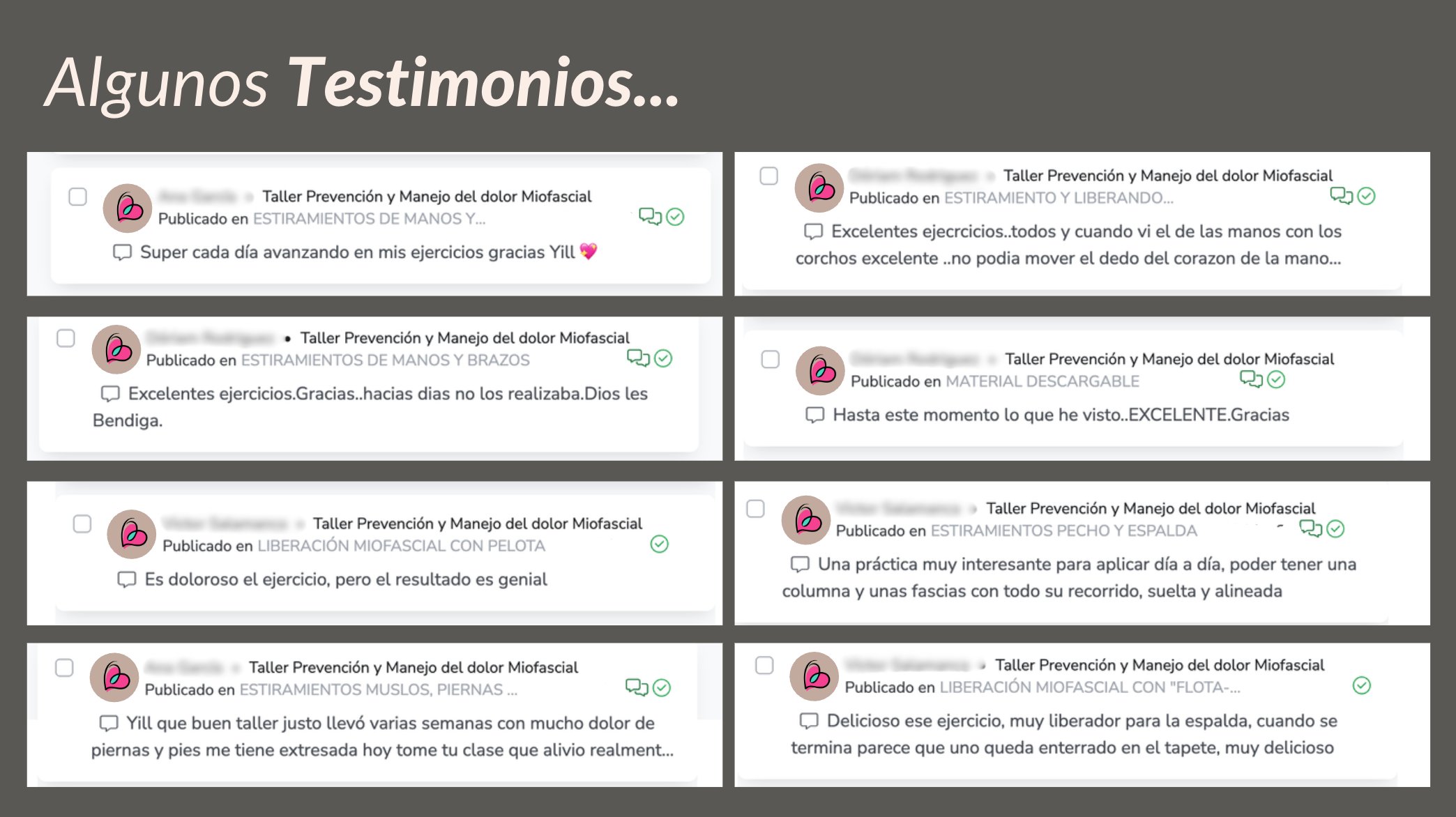 Testimonios del Taller Miofascial